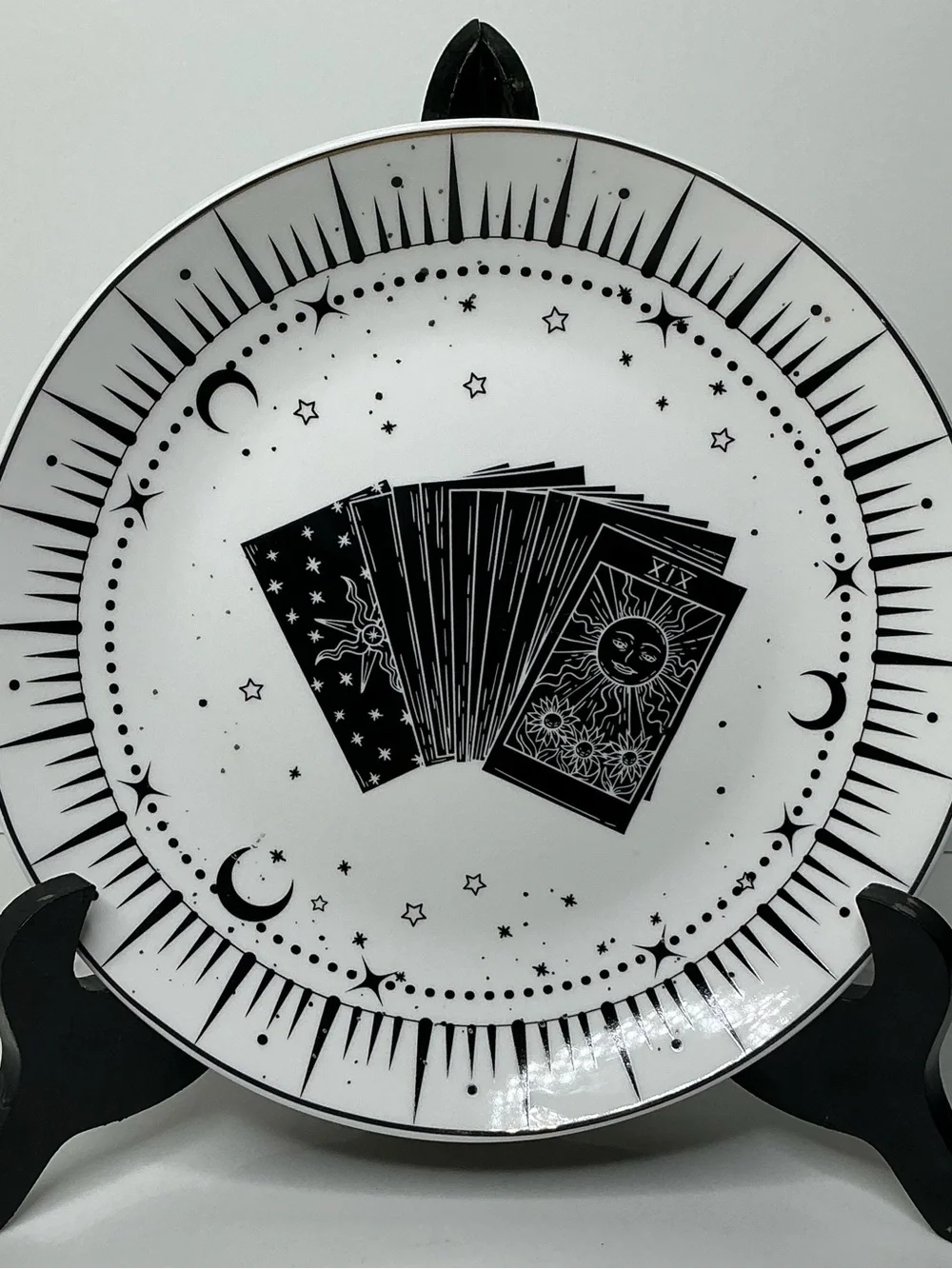 10 Strawberry 4 Salad Plates Street Tarot Card Celestial Halloween Gold Rim 8”